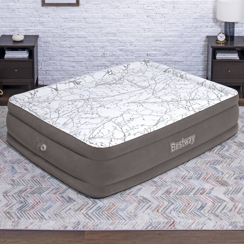Bestway Tritech Cushify Top Air Mattress Queen 18" with Builtin AC Pump and Antimicrobial